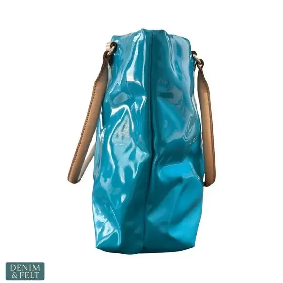 Kate Spade Rudy Henry Street Brightpeac Turquoise Patent Tote Shoulder Bag Luxe - Picture 3 of 16